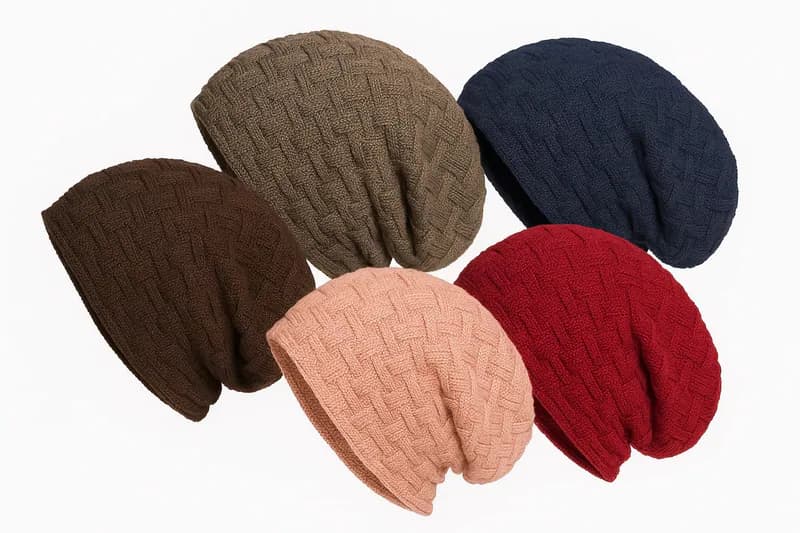 Beanie Mütze Gefüttert Flechtmuster Slouch Strickmütze Wintermütze Damen Herren