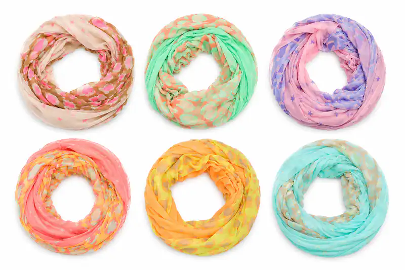 Loop Schal Schlauchschal mit Leo Sterne Muster Bunt Damen Sommer Halstuch Tuch