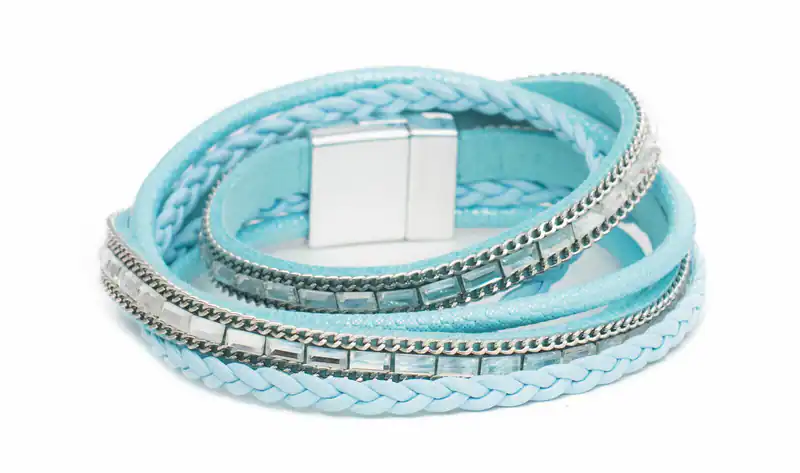 Wickelarmband Magnetarmband 3 Stränge Strass Armband Glitzer Neu