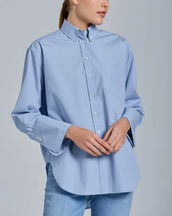 GANT Damen Hemd Langarm 100% Baumwolle Blau Business Elegant Gr. 40 EU