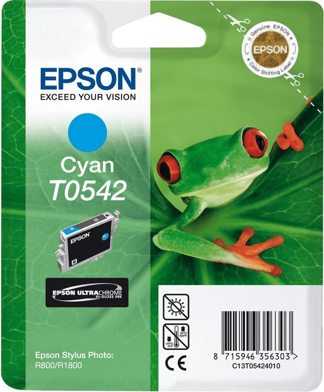 Original Epson T0542 cyan Stylus Foto Photo R800 R1800 OVP DATUM 04/2022