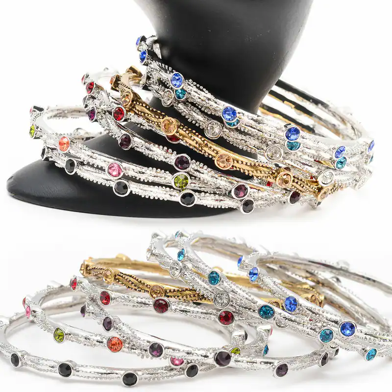 Armreif Armband Bollywood Schmuck Strasssteine Strass Armschmuck Edel 6,5cm Neu