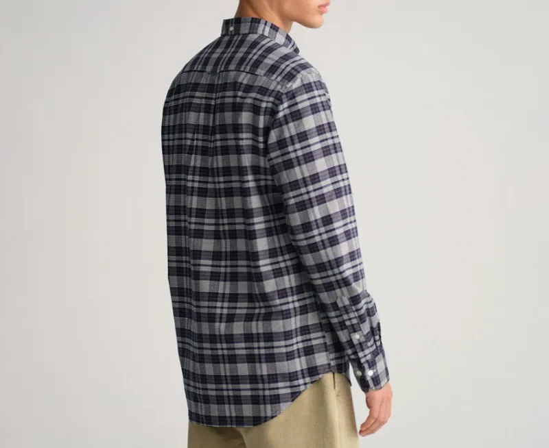 GANT Hemd Blau Kariert Gr. M Herren Langarmhemd Check Cotton Regular Fit 3220071