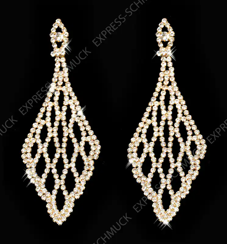 Ohrringe Ohrhänger Ohrschmuck Chandelier Damen Strass Sexy Edel Neu