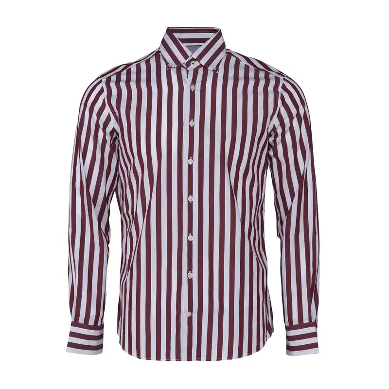 Hackett London Hemd Herren Baumwolle Gestreift Langarm Weiß Gr. S Neu