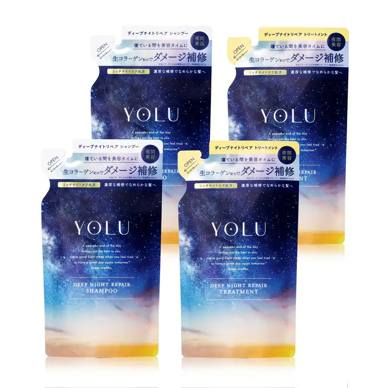 YOLU Shampoo & Treatment Set Refill 4-teiliges Set Deep Night Repair