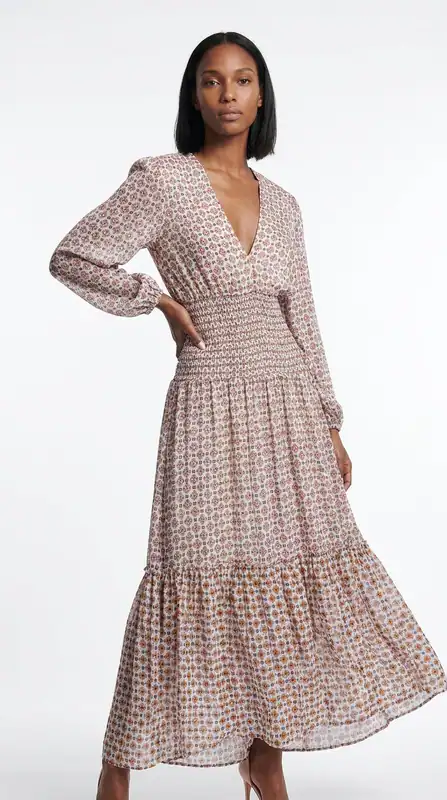 Maje Damen Chiffonkleid Mehrfarbig Print Größe 38 FR MFPRO02034