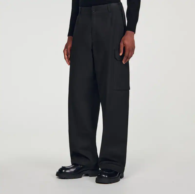 Sandro Hose Schwarz Gr. 42 FR 34 US Herren Cargo Trousers Gerade SHPPA01193