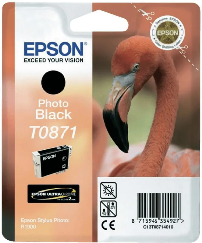 Original Epson T0871 foto schwarz Flamingo Stylus Foto Photo R1900 o.V.