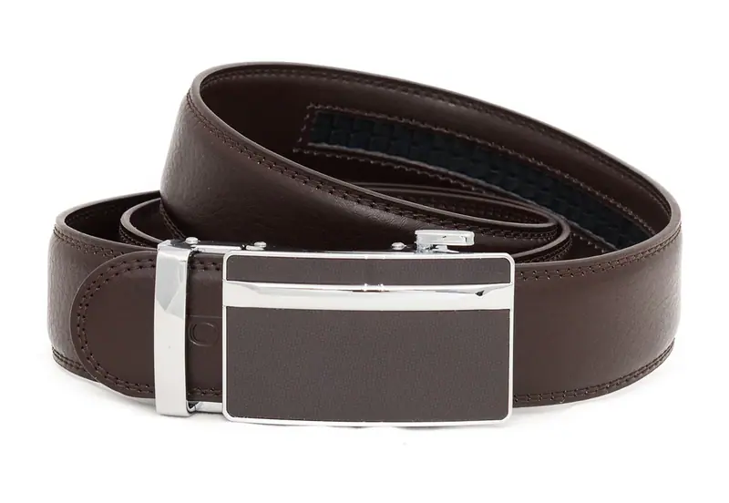 Herren Automatikgürtel Schnalle Herrengürtel kurzbar Dunkelbraun Anzug Jeans