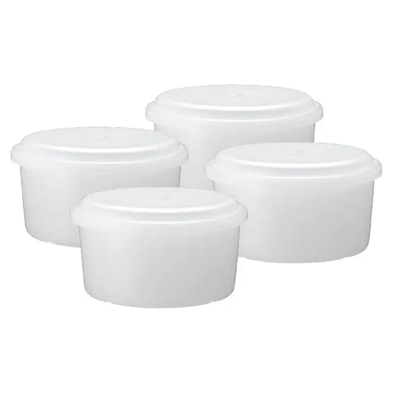 Doshisha Rasiereismaschine Eisbecher S weiß mit Deckel 4er Set HS-19S