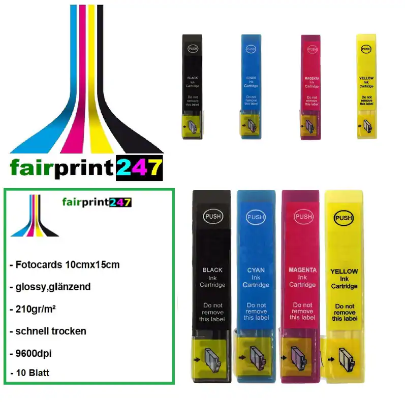XL Patronen für Epson Stylus Photo R240 R245 RX420 RX425 RX520 oder Fotopapier