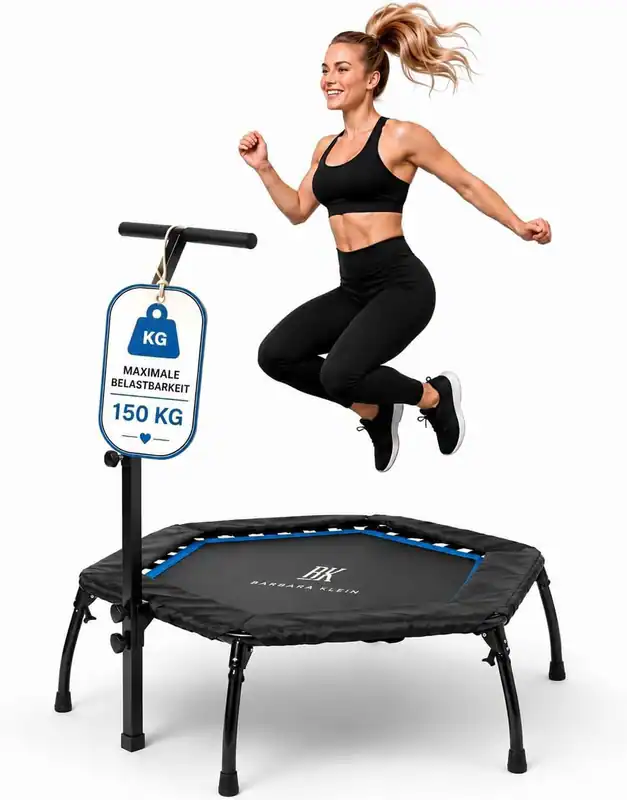 Fitness Trampolin mit Griff Sport Jumping Minitrampolin Haltegriff 150 kg BK