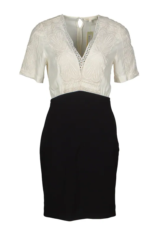 Maje Kleid Schwarz Gr. 1 / S / 36 FR Damen Etuikleid Minikleid Kurz E19RAVELLE