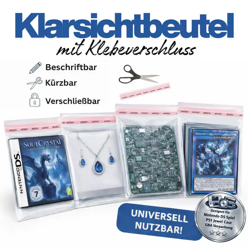 Schutzhülle Beutel Cellophan 15,7x13,2 cm Schutztüte Klebeverschluss,900 Stk.