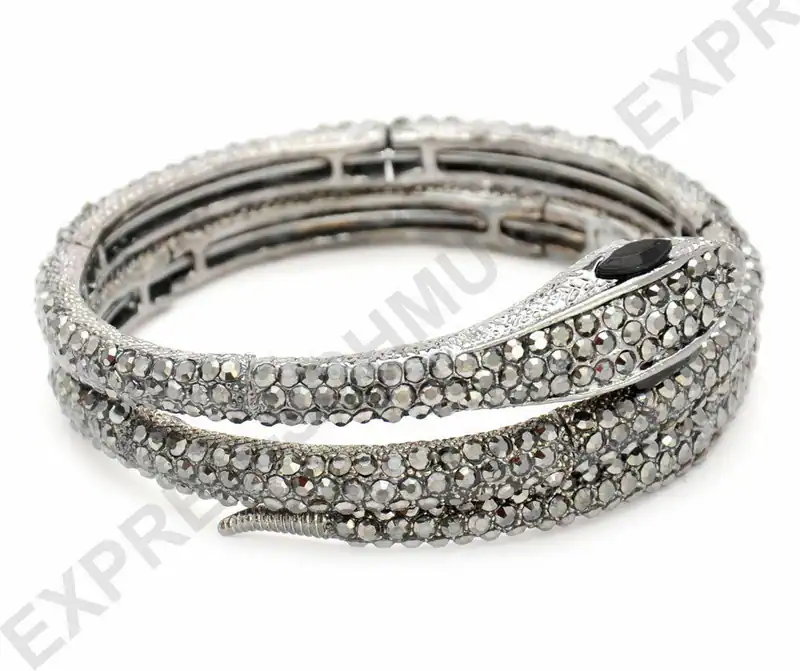 Armspange in Schlangen-Muster mit Strass Armband Armschmuck Wickelarmband Neu