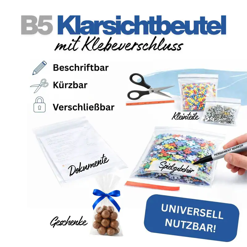 Universal Beutel Cellophan Tüte Hülle mit selbstklebendem Verschluss 400 Stk.
