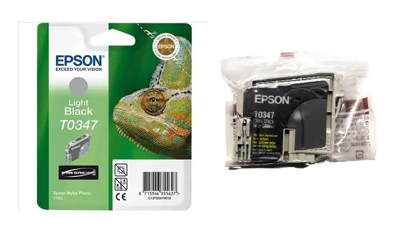 Original Epson T0347 light black hell schwarz Stylus Foto R2100 2200 o.V.
