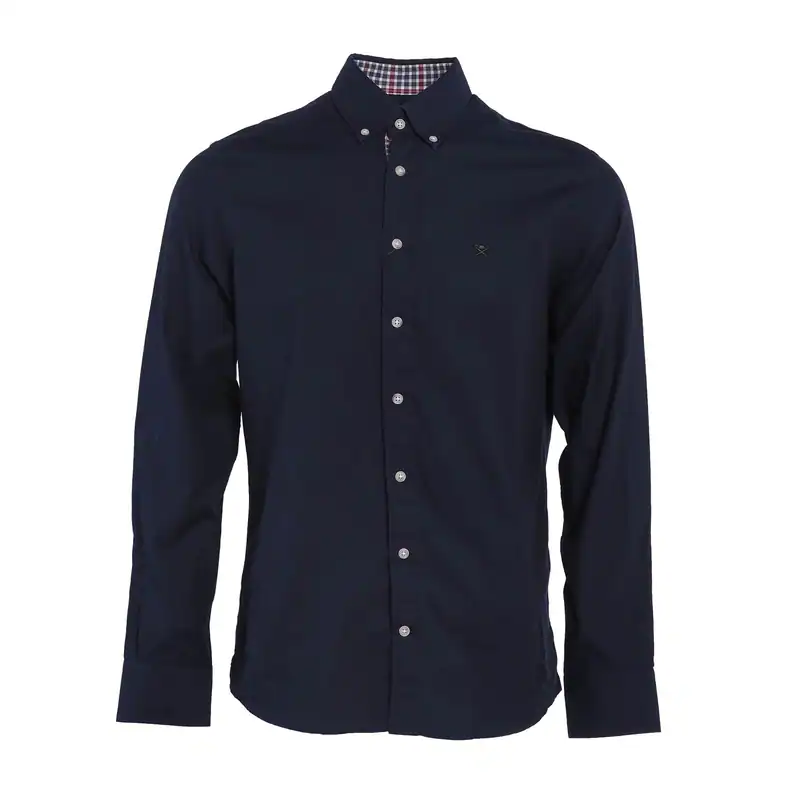 Hackett London Poloshirt Blau Logo Embroidered HM309172 Gr. M Herren Baumwolle