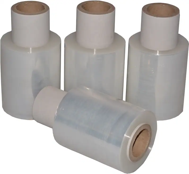 80 x Mini Rollen Stretchfolie Palettenfolie Verpackungsfolie 23 my Transparent