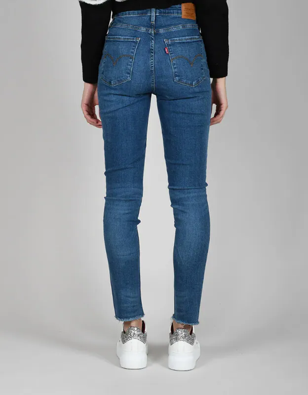 Levi's Jeans Blau W25 L28 Damen Denim 721 High Rise Skinny Schmale Hose 18882