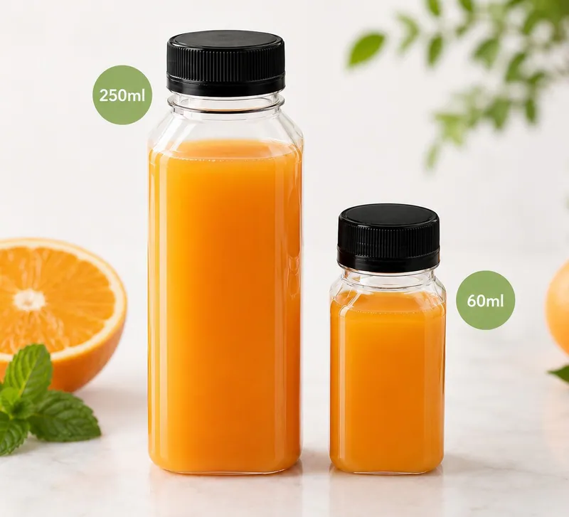Set Flaschen 60 / 250 ml wiederverwendbare Saftflaschen für selbstgemachte Shots