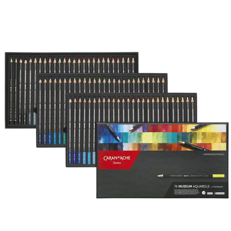 CARAN D`ACHE Farbstift wasserlöslich Museum Aquarell 3510-420 76color