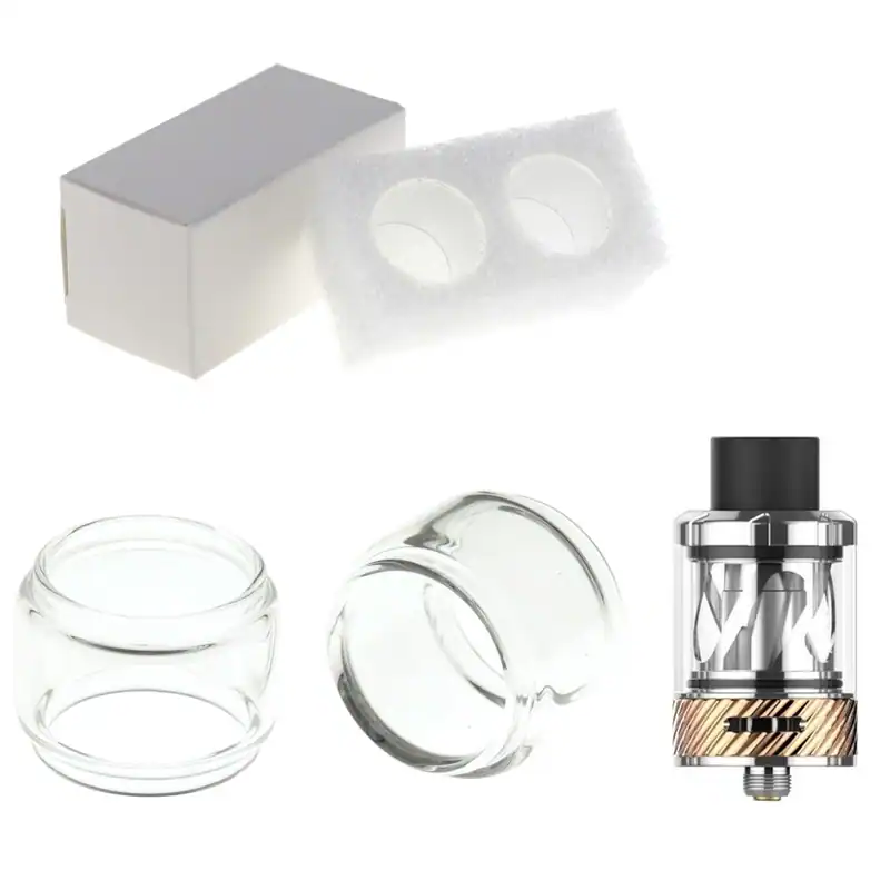 2x Ersatzglas für Uwell NUNCHAKU 8ml Bulb Tank Glas Pyrex Tube Glastank