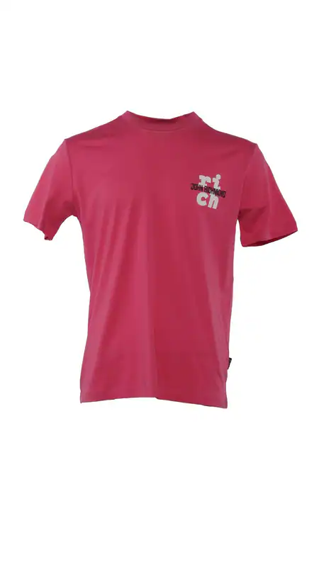 John Richmond Herren Logo T-Shirt Pink 100% Baumwolle Größe M HMP25009TS