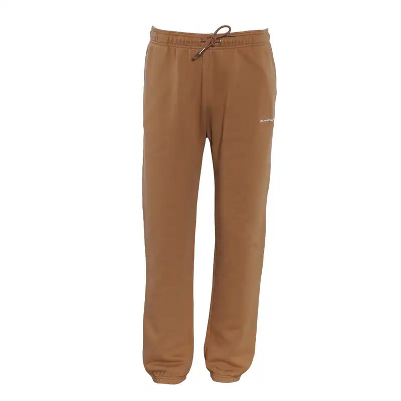 Sandro Hose Braun Gr. L Herren Jogginghose Fleece Trainingshose Logo SHPJO00051