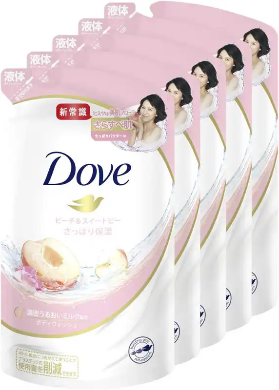 Dove Body Soap Body Wash Peach & Suite Pee Refill 360g x 5 Stück Bonus Slightl