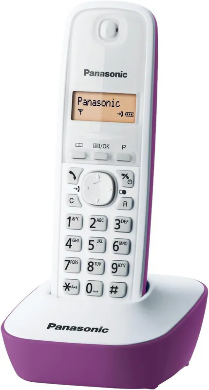 Panasonic KX-TG1611FRF DECT-Schnurlostelefon ohne Anrufbeantworter, Violett/Weiß