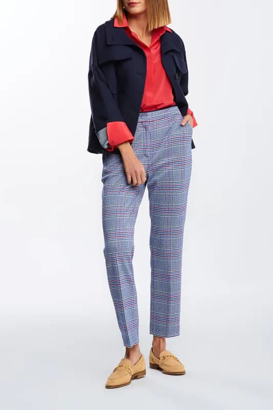 GANT Hose Mehrfarbig Kariert Gr. 42 EU Damen Cigarette 4150168