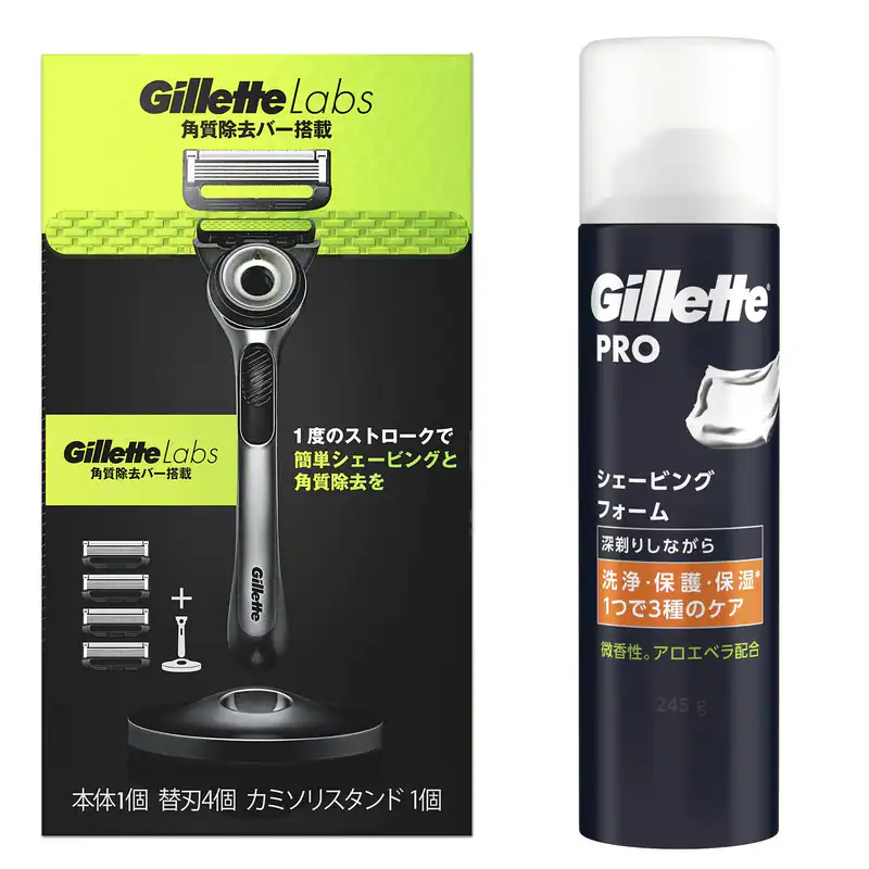 Gillette Rasierkörper, 4 Ersatzklingen, Ständer inklusive, Schaumrasierer,