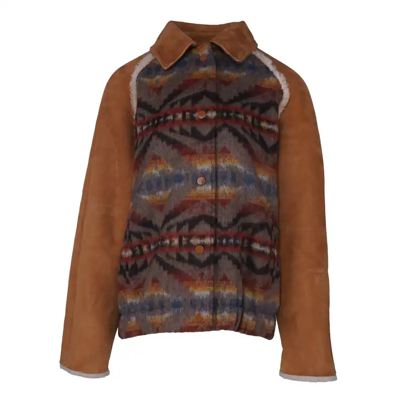 Sandro Paris Damen Mantel Jacke Wolle Mix Camel Braun Gürtel Zweireiher Gr. 40 L