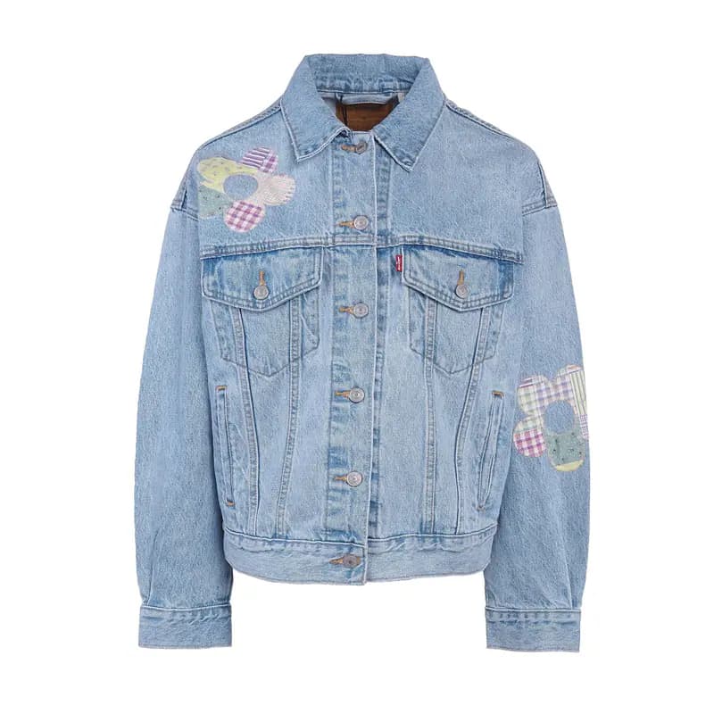 Levi's Damen Jeansjacke Blau Patchwork Trucker Denim Jacket Gr. S