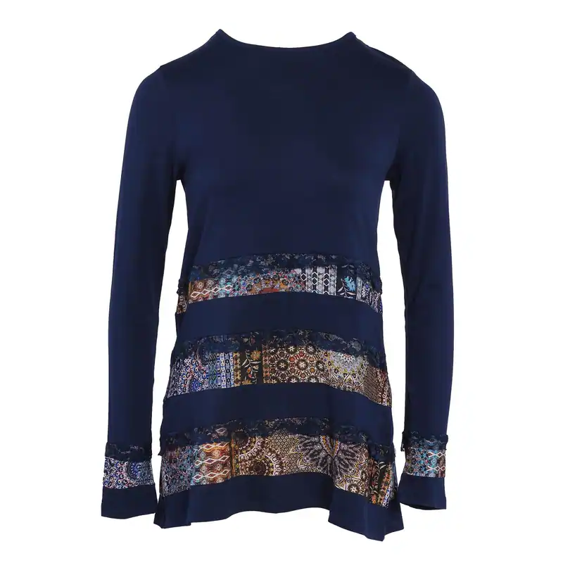 Desigual Women's Blue Embroidered Blouse Size S UK 8 19SWTKZ2