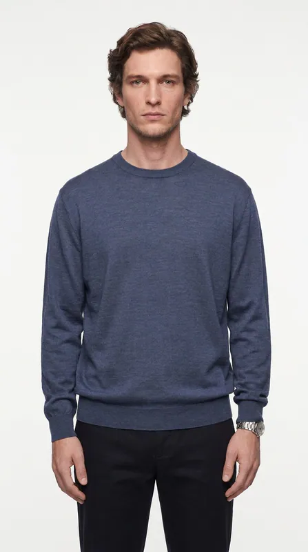 Hackett London Men's Blue Knit Wool Silk Blend Sweater Size 2XL HM702478