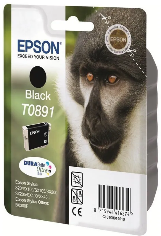 Original Epson T0891 schwarz Tintenpatrone Druckerpatrone OVP DATUM 07/2024
