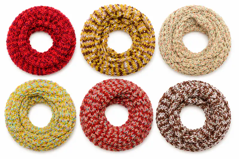 Bunter Loop Schal Strickschal Rundschal Mehrfarbig Strickmuster Schlauchschal