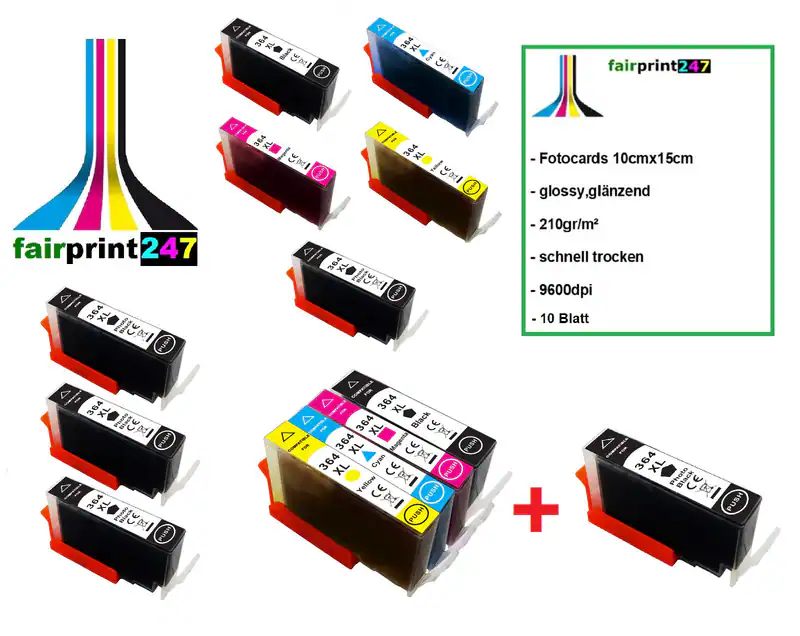 XL-Patronen ersetzt HP 364XL mit FOTO SCHWARZ PhotoSmart Premium FAX PRO B8550