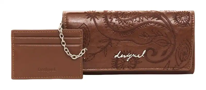 Desigual Mone Siroco Marina Long Wallet Geldbörse Kartenhalter Camel braun Neu