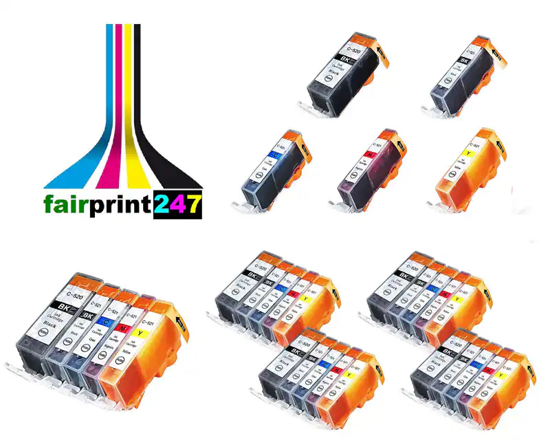Für Canon ersetzt PGI-520BK CLI-521BK CLI-521C CLI-521M CLI-521Y kein original