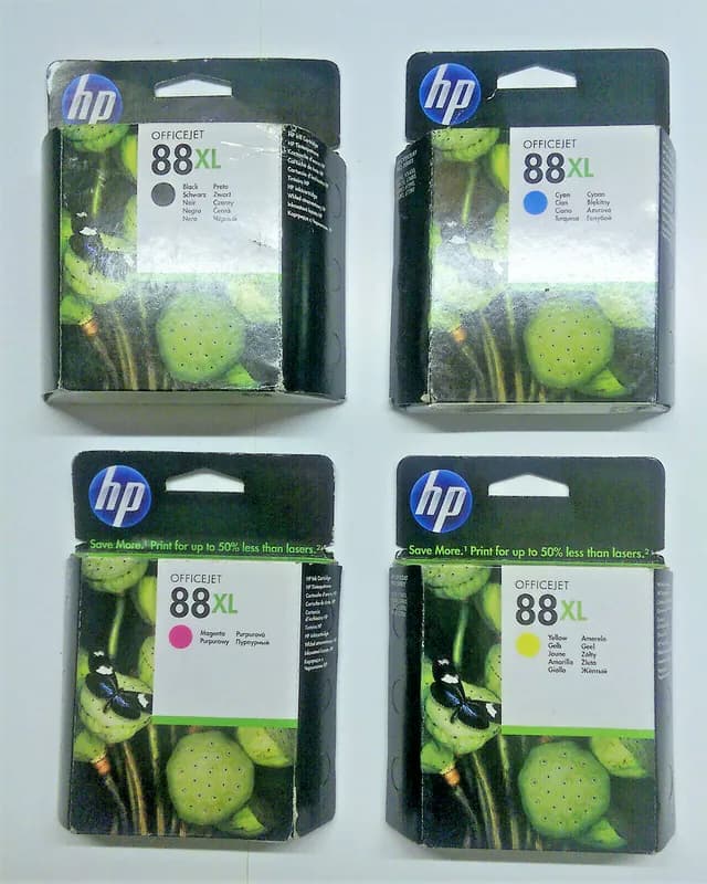 4 x Original HP 88XL schwarz cyan gelb magenta Officejet PRO L7555 L7550 -- o.V.