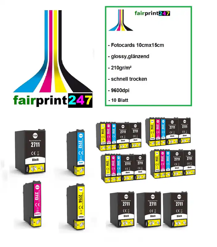 XL Patronen für Epson ersetzt 27 27XL kompatibel kein original XXL-Füllmenge TOP