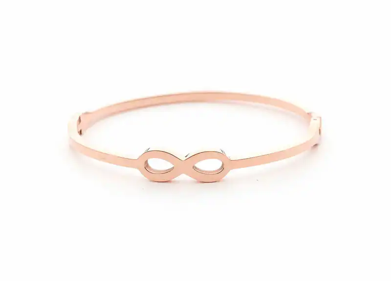 Edelstahl Armreif Roségoldfarben Unendlichkeit Infinity Damen Armband Geschenk❤️