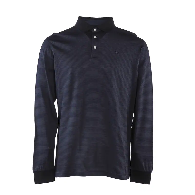 Hackett London Herren Langarm Polo Shirt Grau 100% BW HM550913 Gr. L 52