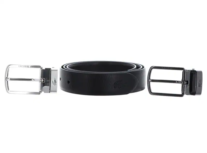 LACOSTE Elegance Reversible Stitched Box Belt W90 Gürtel Noir Marron schwarz Neu