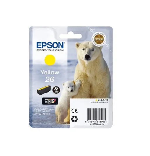 Original Epson 26 T2614 gelb Eisbär XP-510 XP-520 XP-600 XP-605 610 615 o.V.