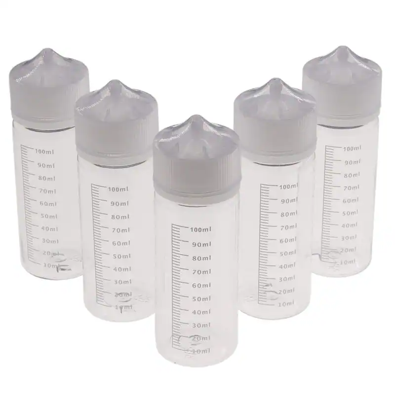 Weiss 120ml Leerflaschen mit Messskala, Tropfflaschen für Öl oder Liquid Skala